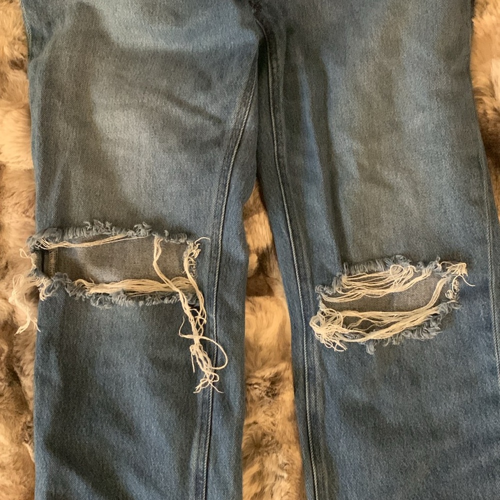 🎉6X HP🎉 PAIGE Noella Destructed Cropped Straight Leg Jeans - Picture 8 of 9